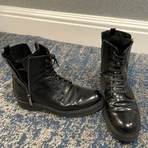 Prada Women's Shoes Prada Black Patent Leather Combat Boot SZ 39=9